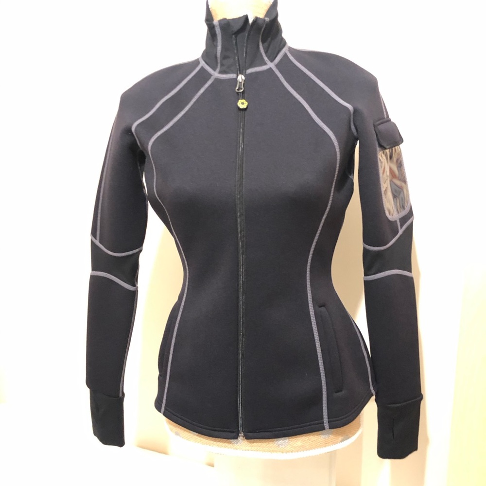 Zaggora Black ‘Wetsuit’ Zip Jacket NWOT